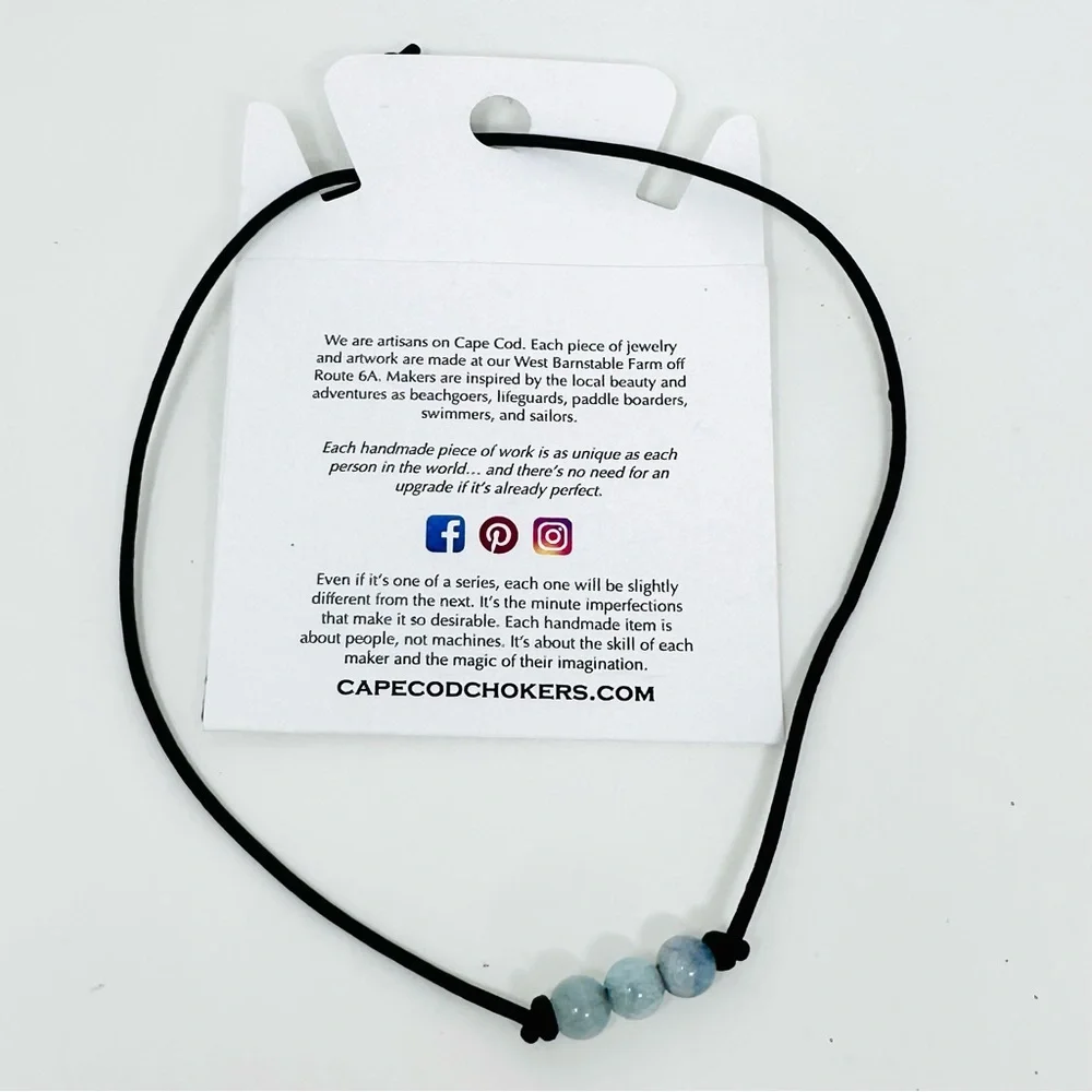 Cape Cod Chokers Beaded Choker Necklace Black Cord Beachy Y2K NWT Handmade - Picture 6 of 9
